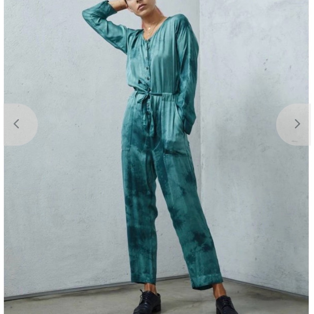 Raquel Allegra Teal Tie-Dye Jumpsuit 2/US 4-6